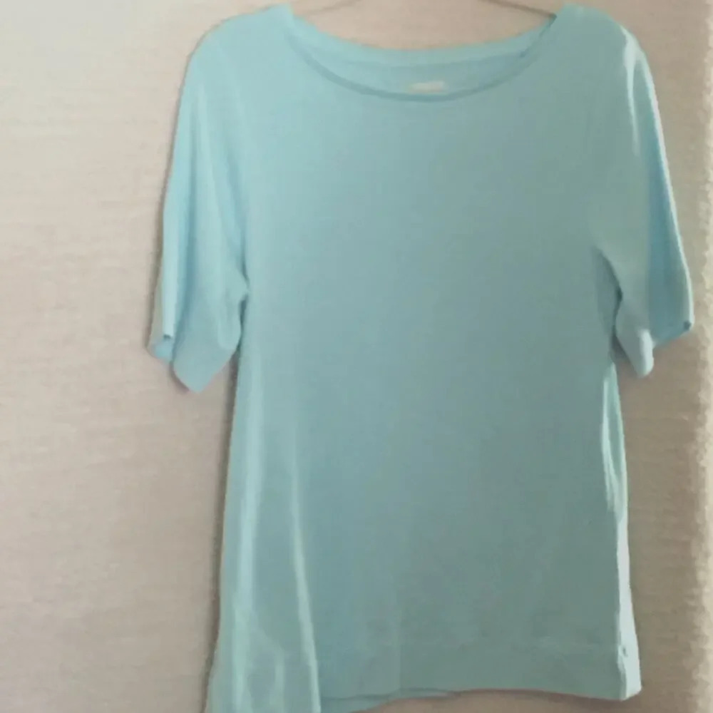 Chicos the ultimate Tee Women's size 1 (US M) Short Sleeve Blue Pima cotton